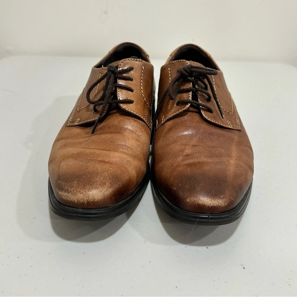 Ecco Mens Melbourne Lace Tie Casual Dress‎ Oxfords 621634 Amber Brown Size 9